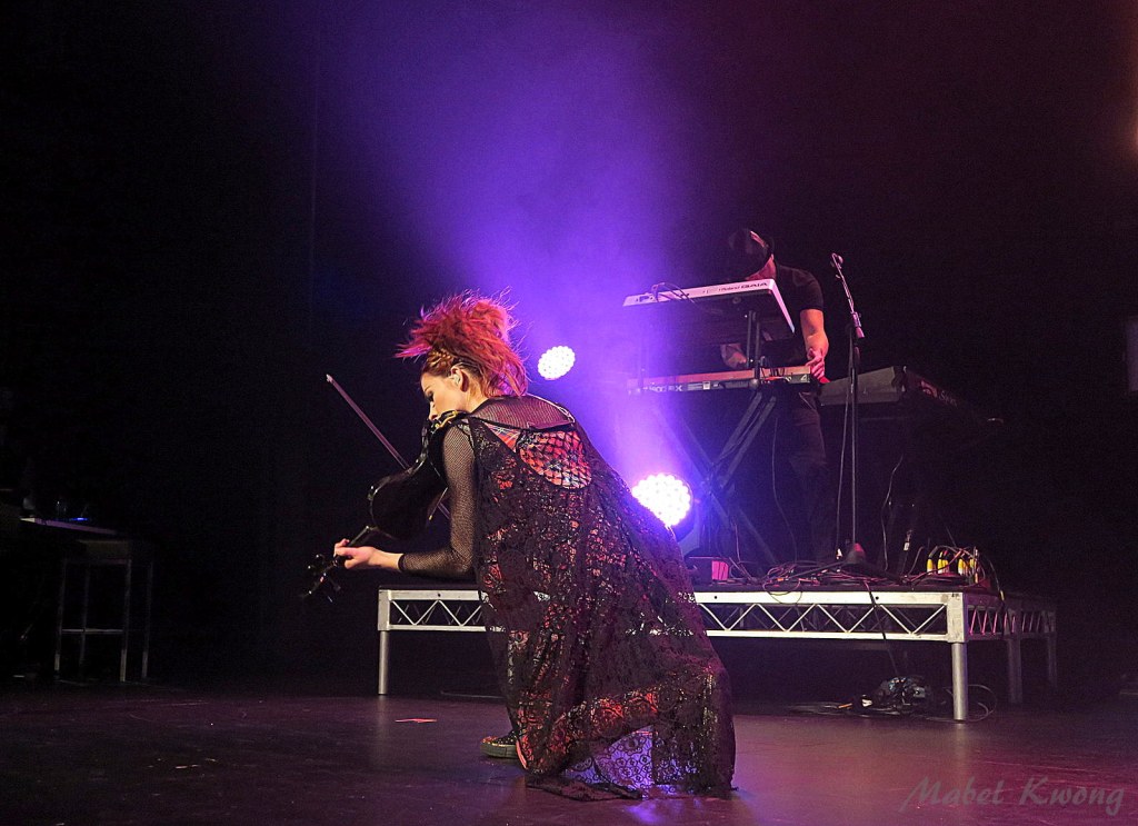 Electric Daisy Violin. Funky fishnet costume.