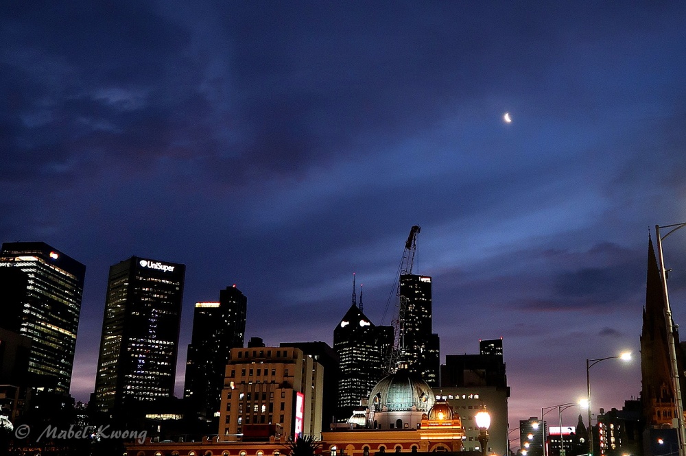 Sunset Blue Hour. Princes Bridge. Melbourne, Australia (6)