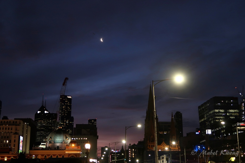 Sunset Blue Hour. Princes Bridge. Melbourne, Australia (1)