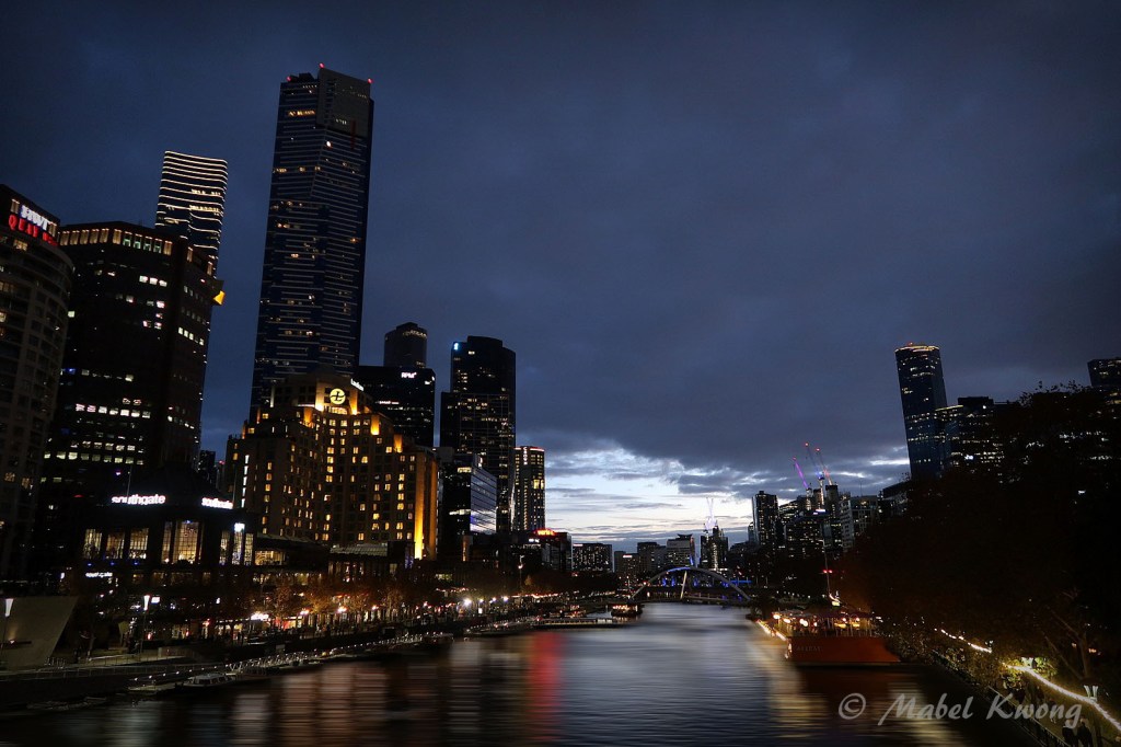 Blue Hour. Sunset. Yarra River. Melbourne, Australia.